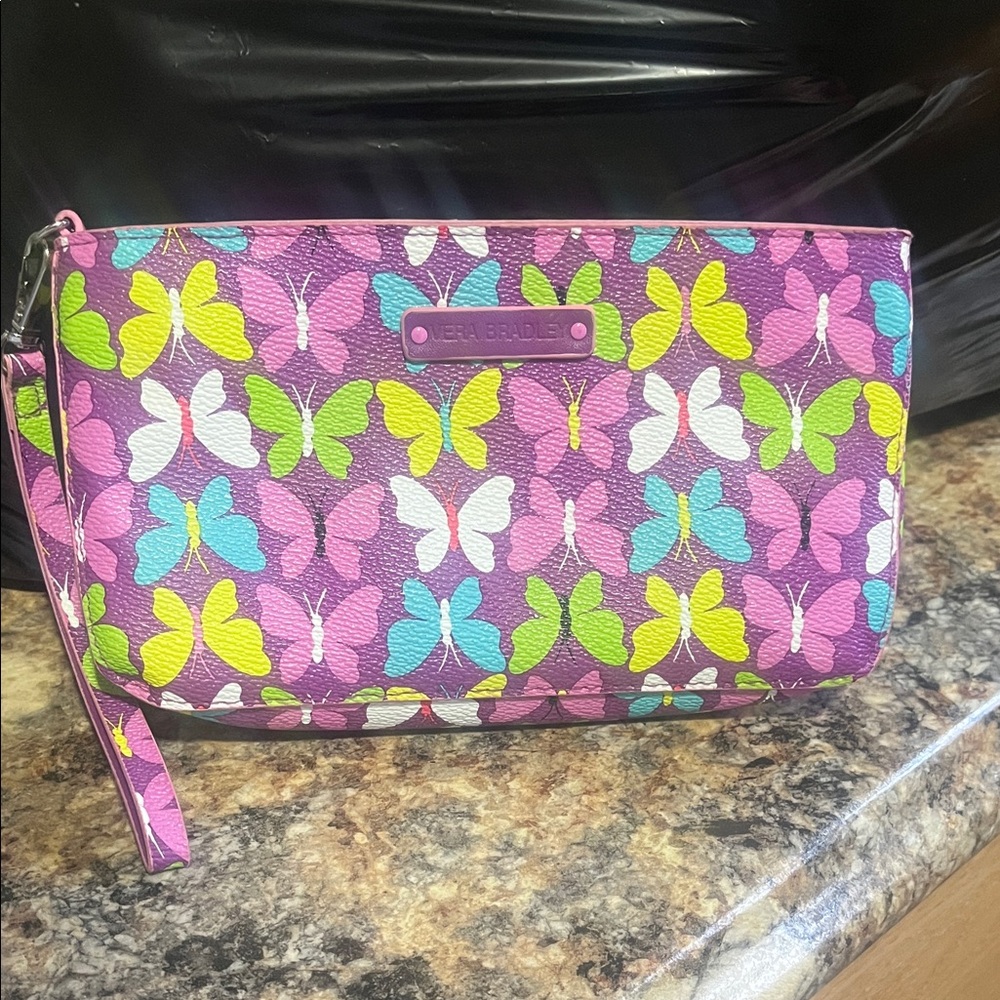 Vera Bradley Purple Butterfly Wristlet Clutch